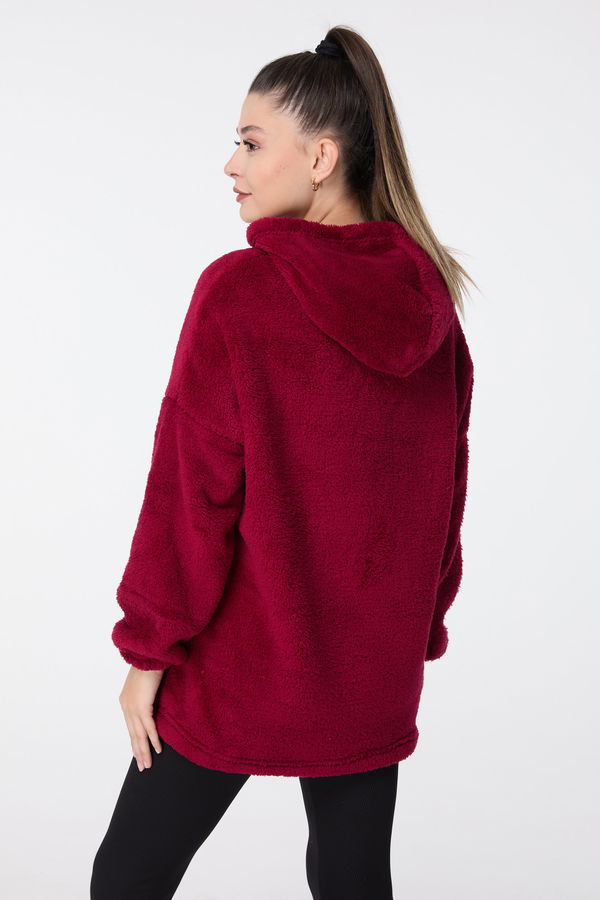 Peluş Sweat Bordo - 13049 BORDO