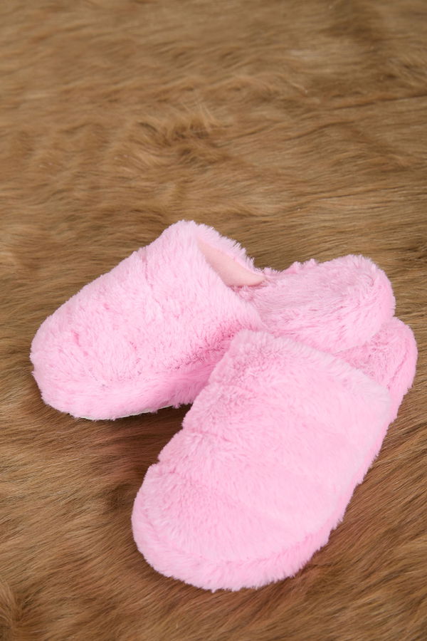 Kadın Pembe Peluş Ev Terliği - 23325