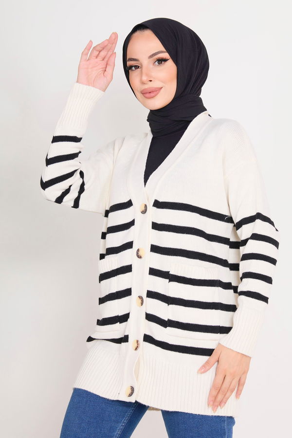 Triko Hırka Beyaz - 23376