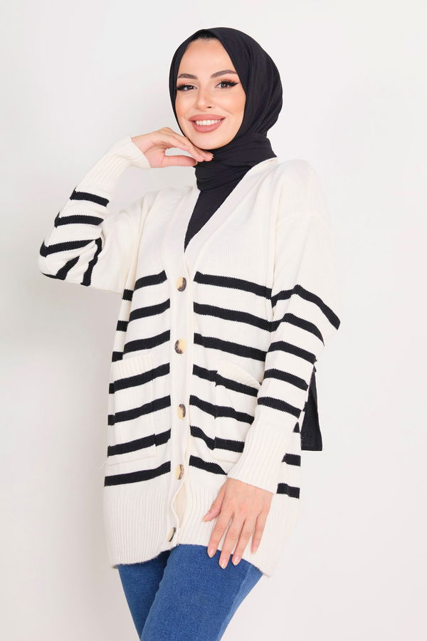 Triko Hırka Beyaz - 23376