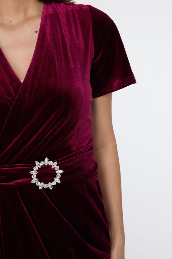 Abiye Elbise Bordo - 23558