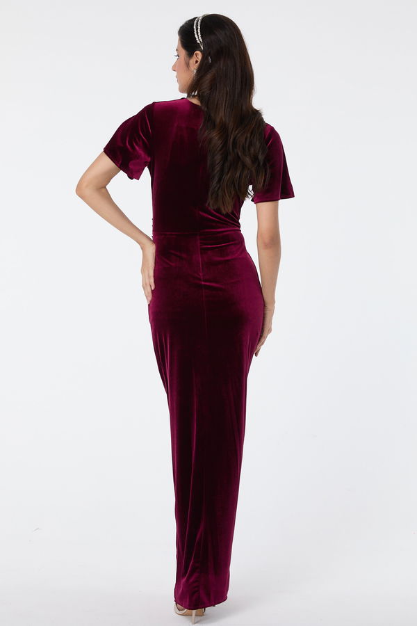 Abiye Elbise Bordo - 23558