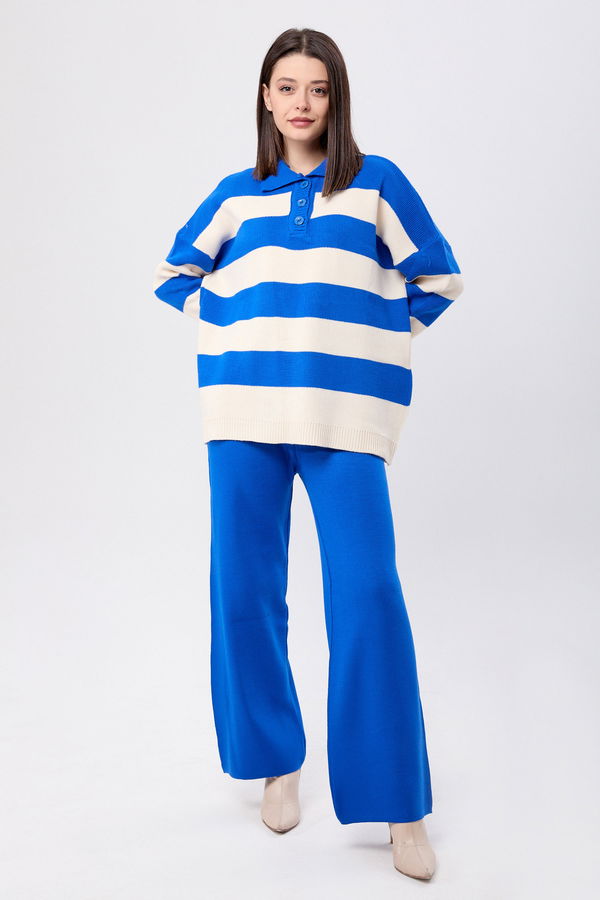 Triko Tunik Pantolon Mavi - 23895 MAVİ