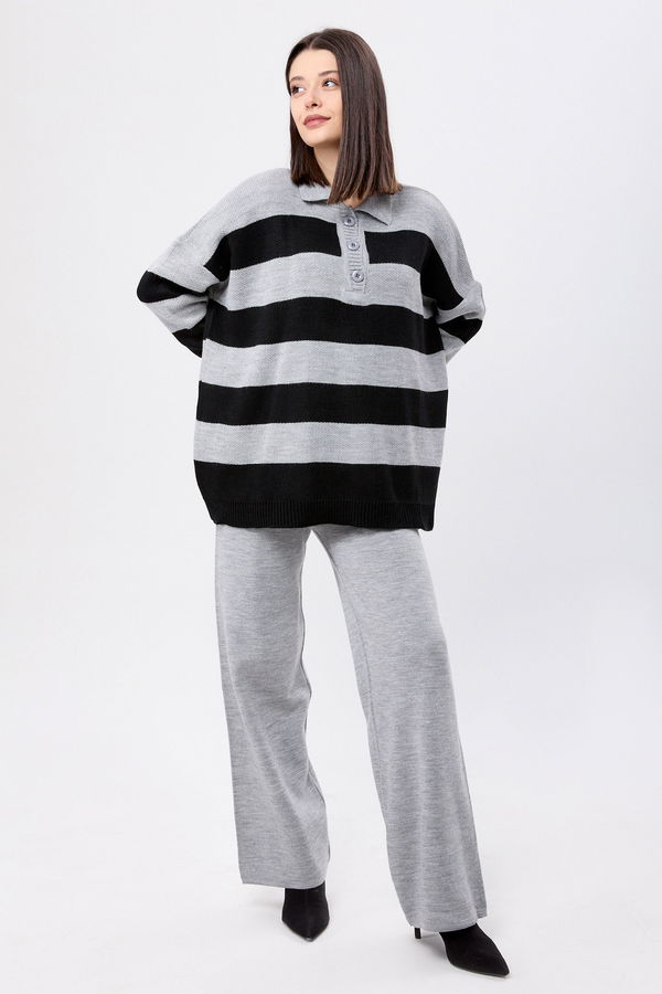 Triko Tunik Pantolon Gri - 23895 GRİ