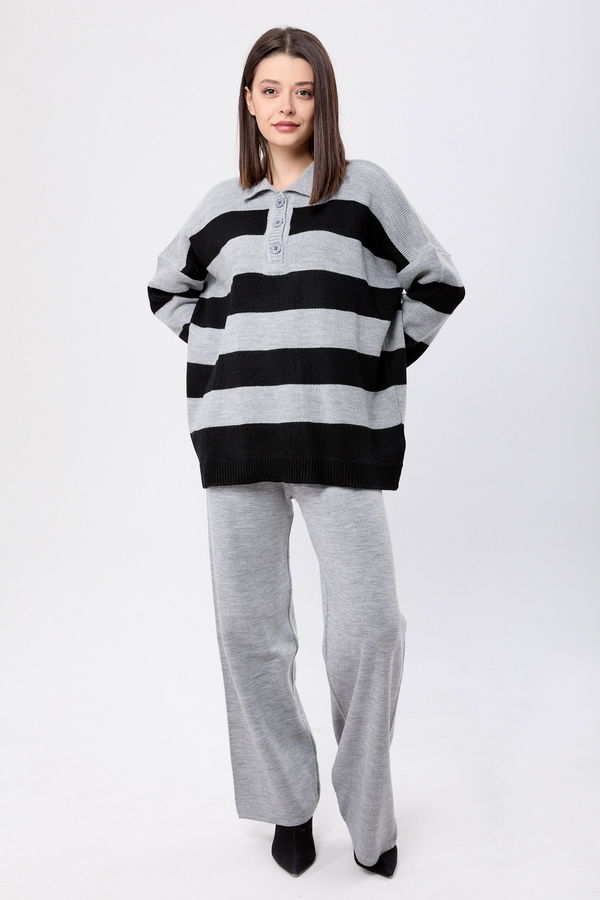 Triko Tunik Pantolon Gri - 23895 GRİ