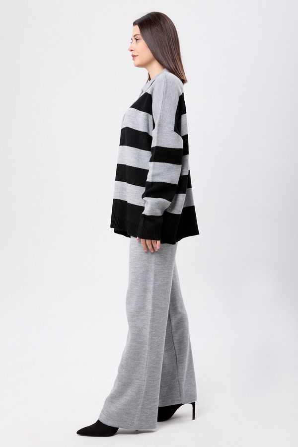 Triko Tunik Pantolon Gri - 23895 GRİ