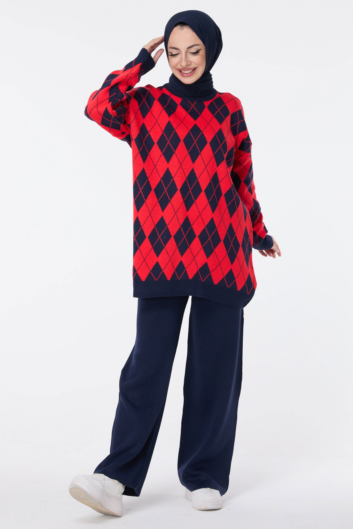 Triko Tunik Pantolon Kırmızı - 23645