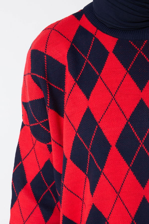 Triko Tunik Pantolon Kırmızı - 23645