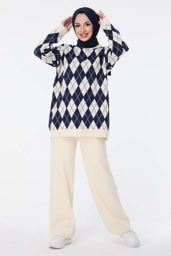 Triko Tunik Pantolon Bej - 23645