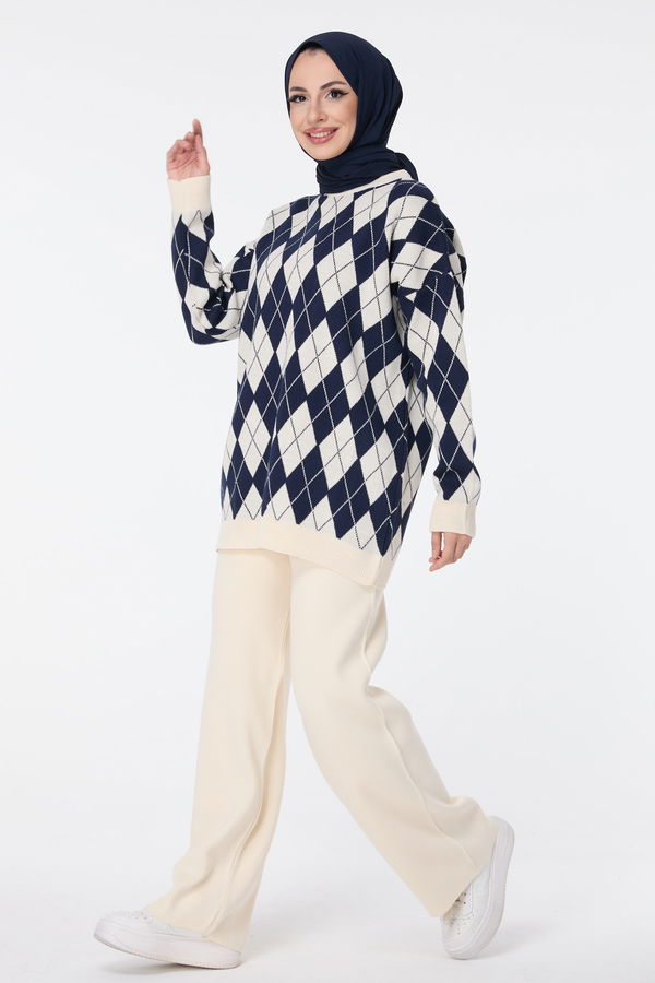 Triko Tunik Pantolon Bej - 23645
