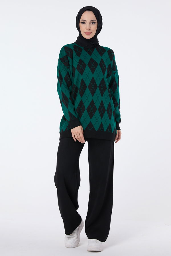Triko Tunik Pantolon Yeşil - 23645