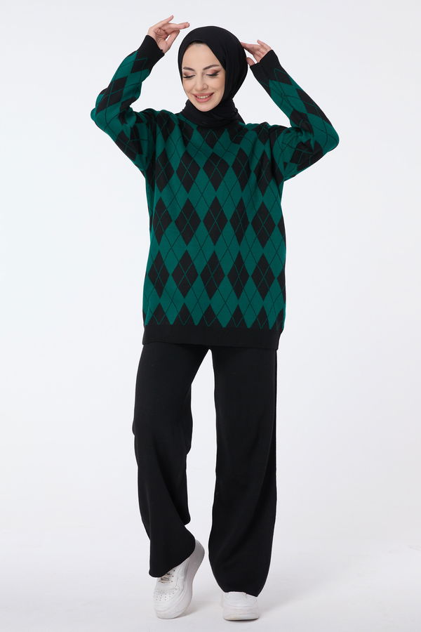 Triko Tunik Pantolon Yeşil - 23645