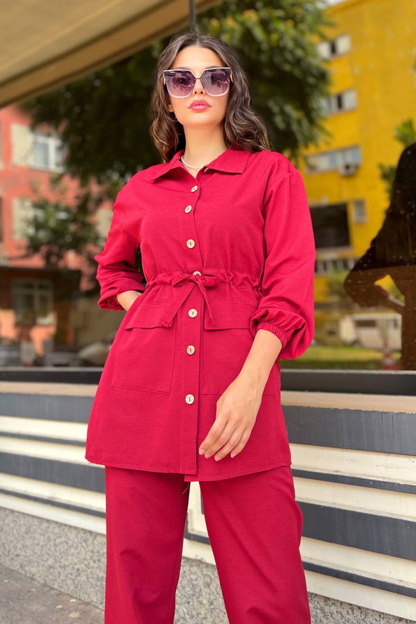 Tunik Pantolon Bordo - 10537