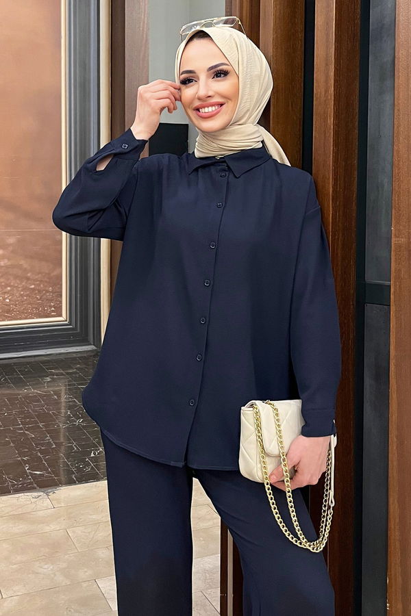 Tunik+Pantolon Lacivert - 11339