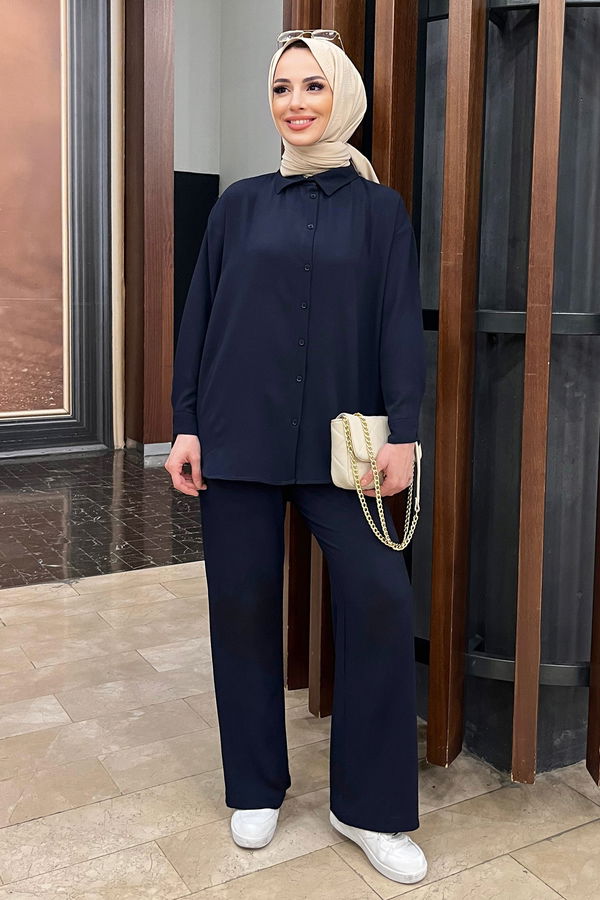 Tunik+Pantolon Lacivert - 11339
