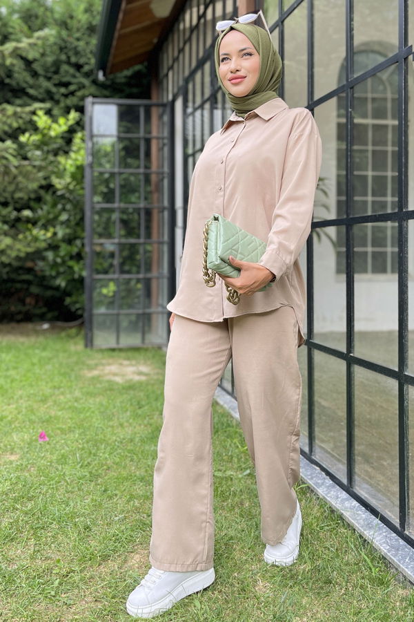 Tunik+Pantolon Bej - 11339