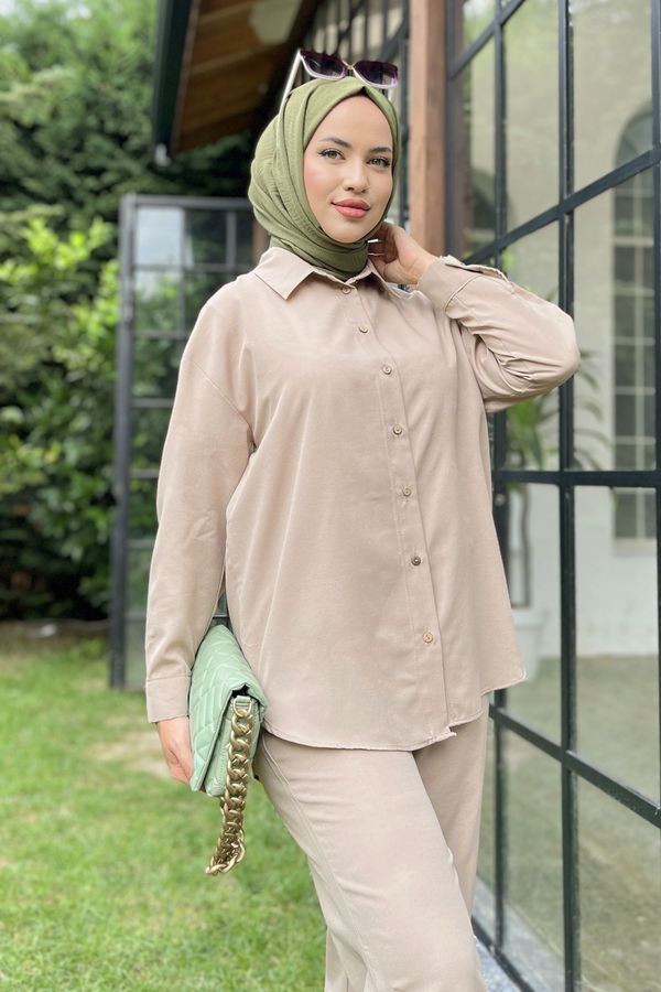 Tunik+Pantolon Bej - 11339