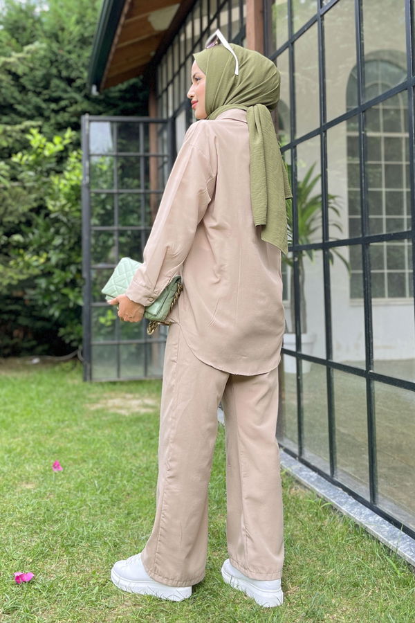 Tunik+Pantolon Bej - 11339