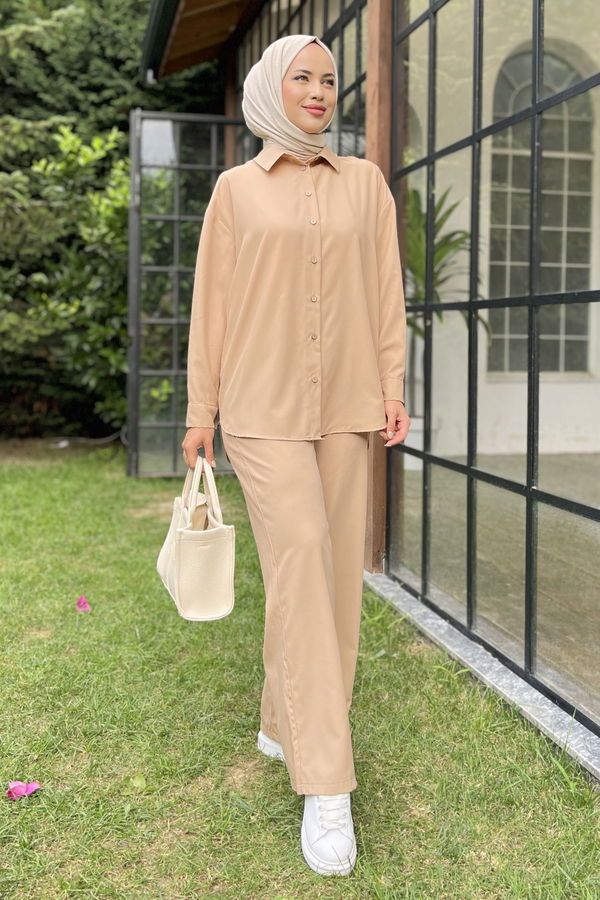 Tunik+Pantolon Bej - 11339