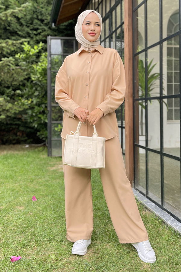 Tunik+Pantolon Bej - 11339