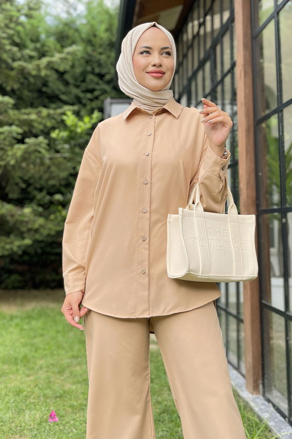 Tunik+Pantolon Bej - 11339