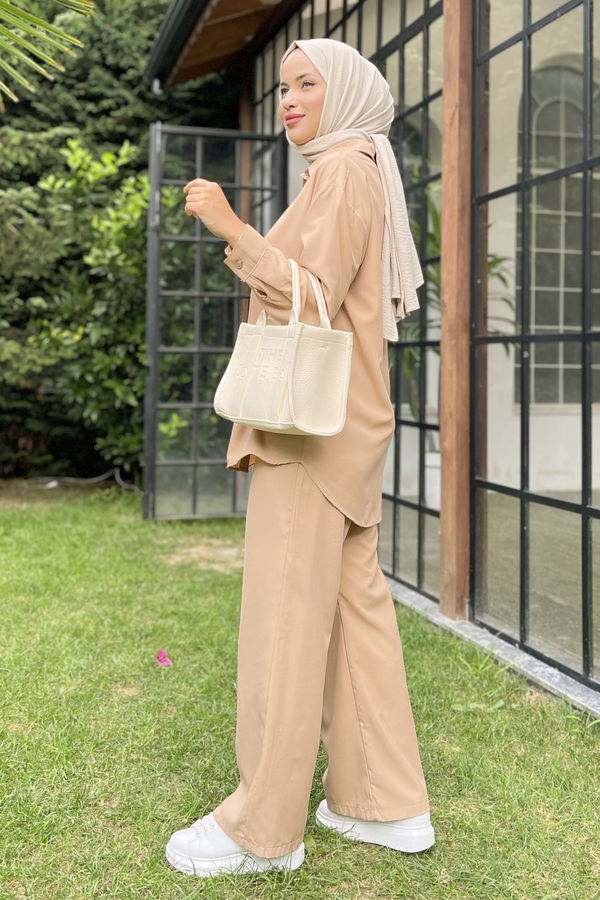 Tunik+Pantolon Bej - 11339