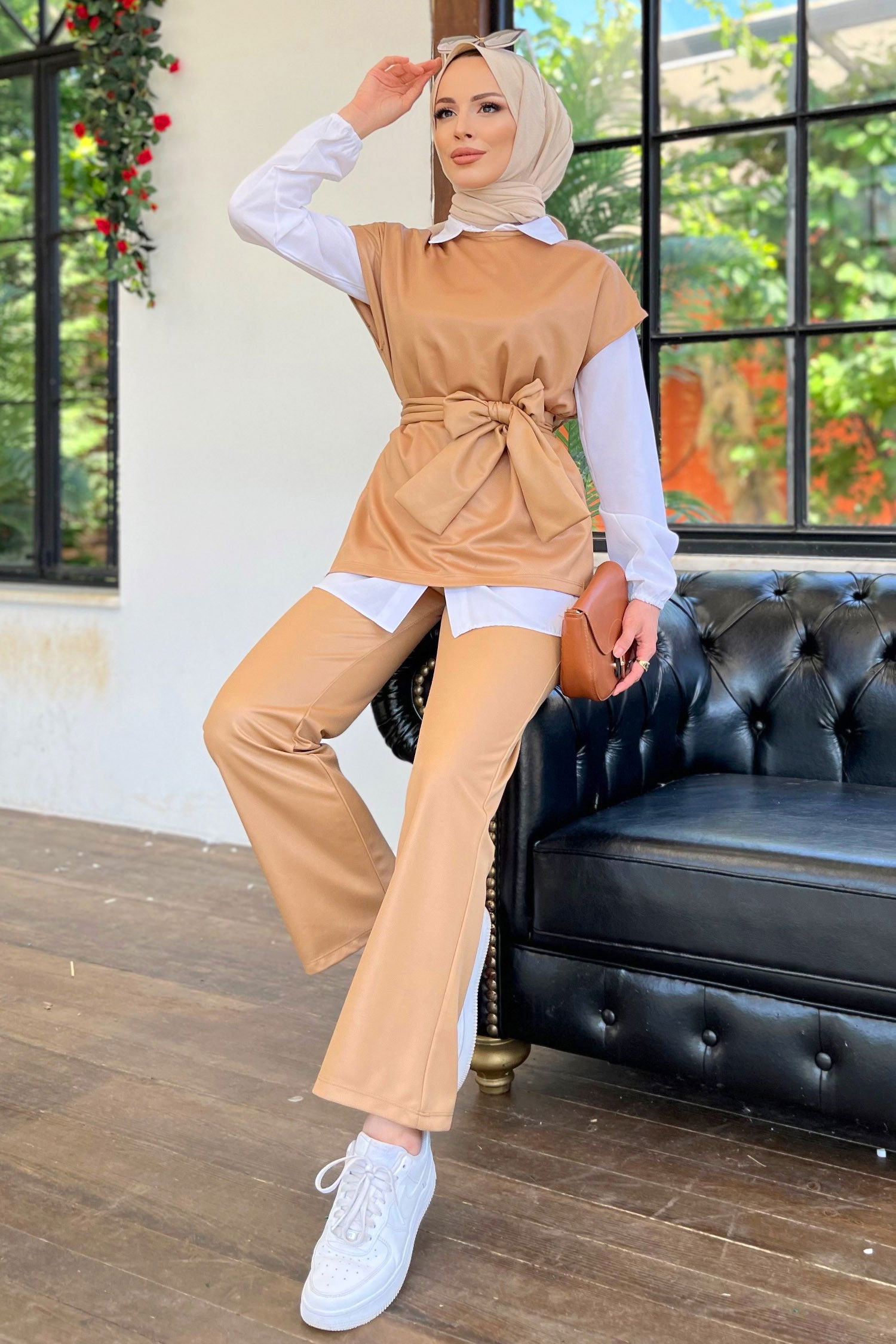 Bluz+Pantolon Bej - 11593