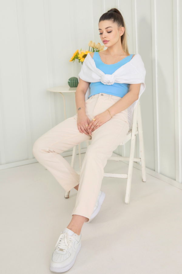 Gabardin Pantolon Ekru - 11610