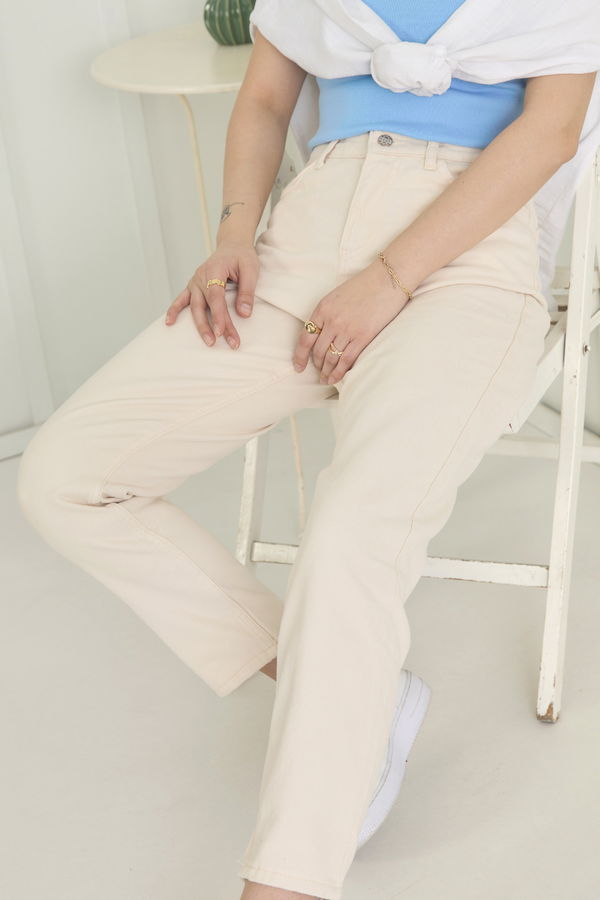 Gabardin Pantolon Ekru - 11610