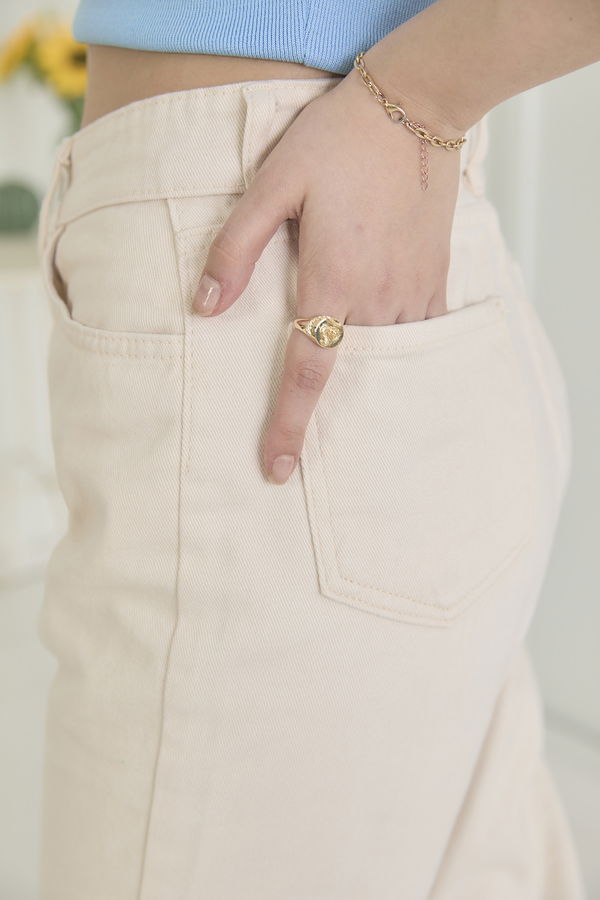 Gabardin Pantolon Ekru - 11610
