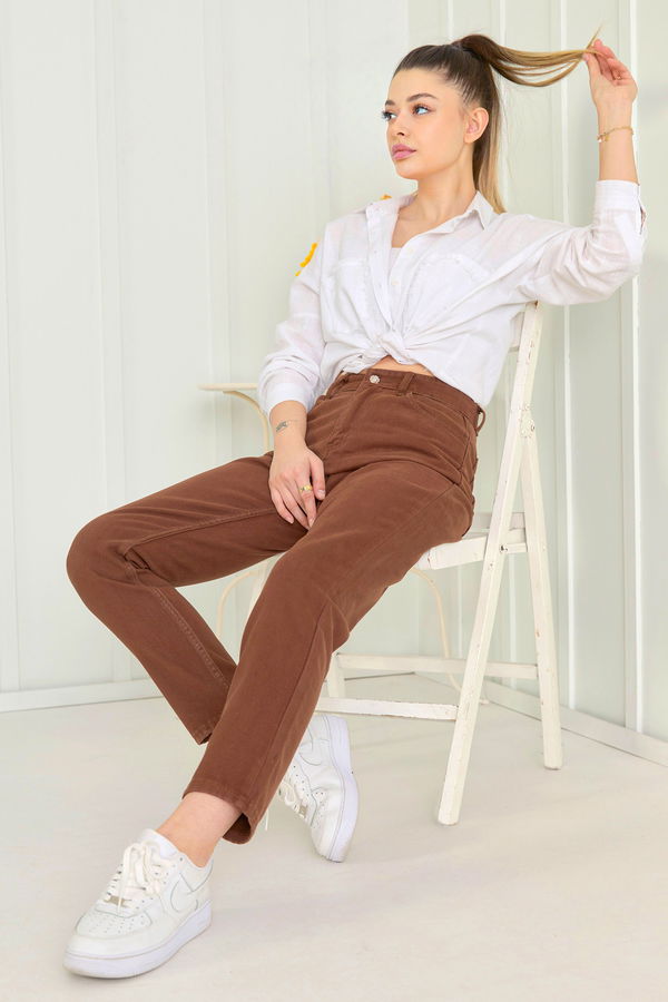 Gabardin Pantolon Kahverengi - 11610