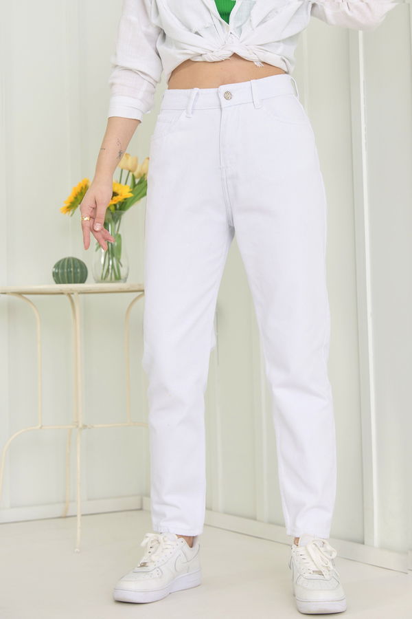 Gabardin Pantolon Beyaz - 11610