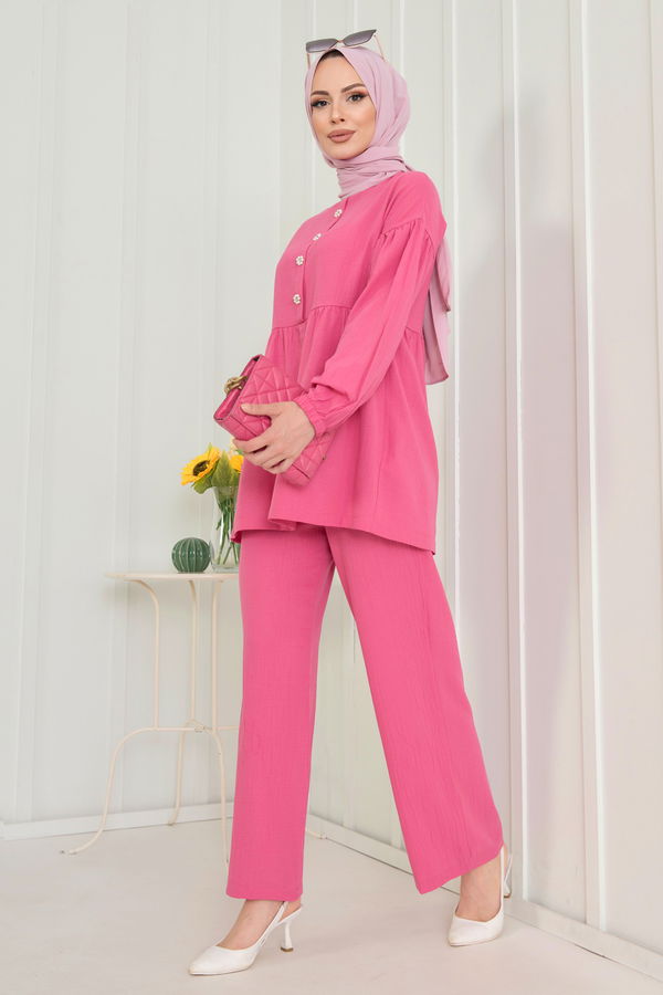Tunik+Pantolon Fuşya - 11629