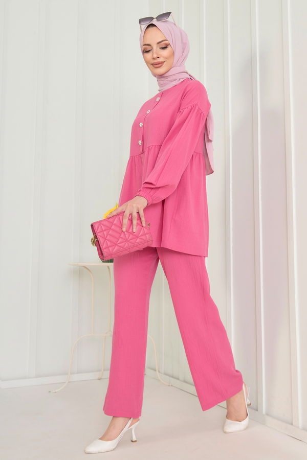 Tunik+Pantolon Fuşya - 11629