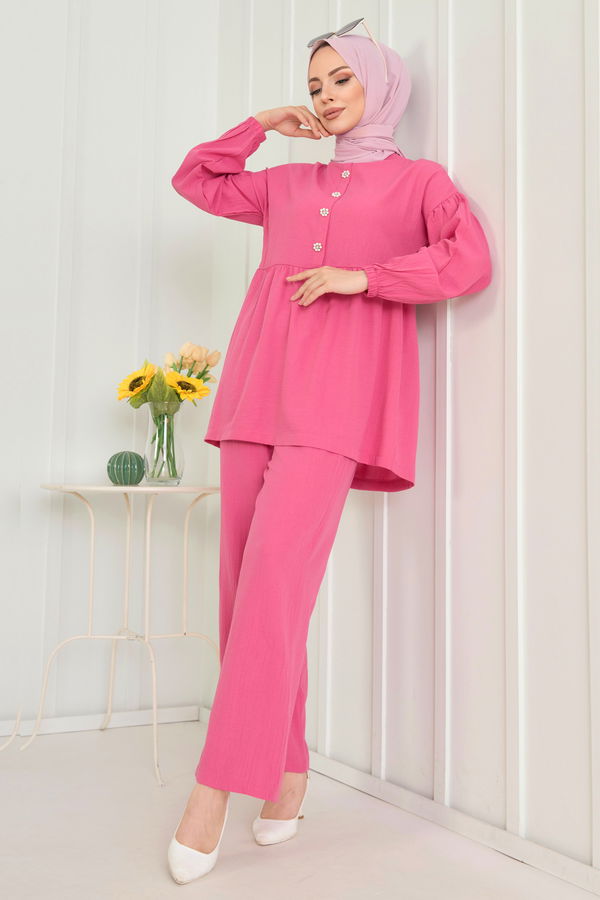Tunik+Pantolon Fuşya - 11629