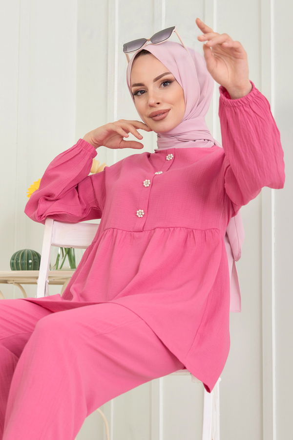 Tunik+Pantolon Fuşya - 11629