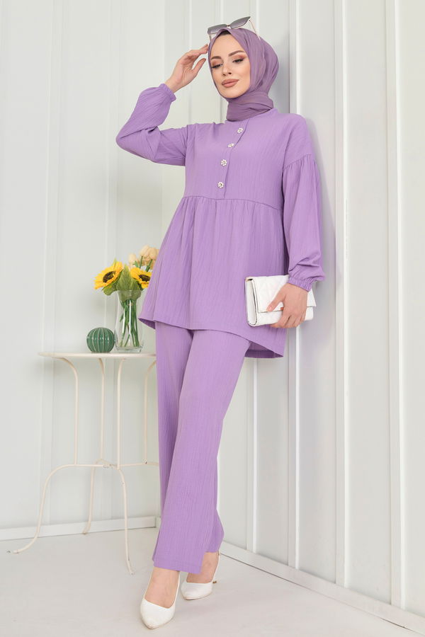 Tunik+Pantolon Lila - 11629