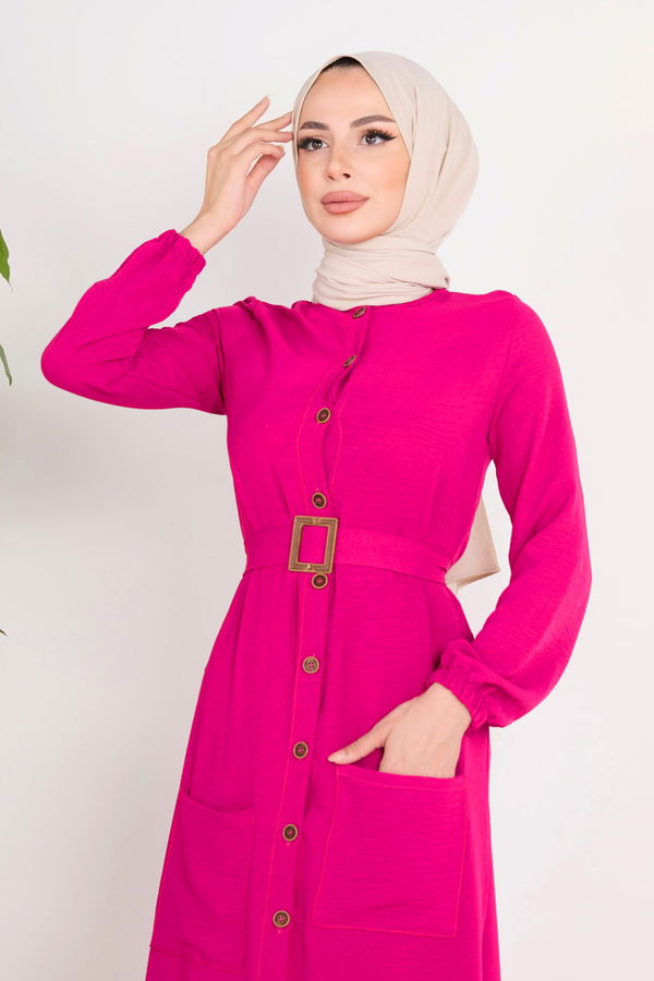 Elbise Fuşya - 11659