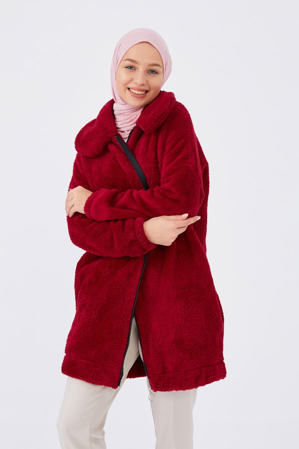 Peluş Mont Bordo - 13009