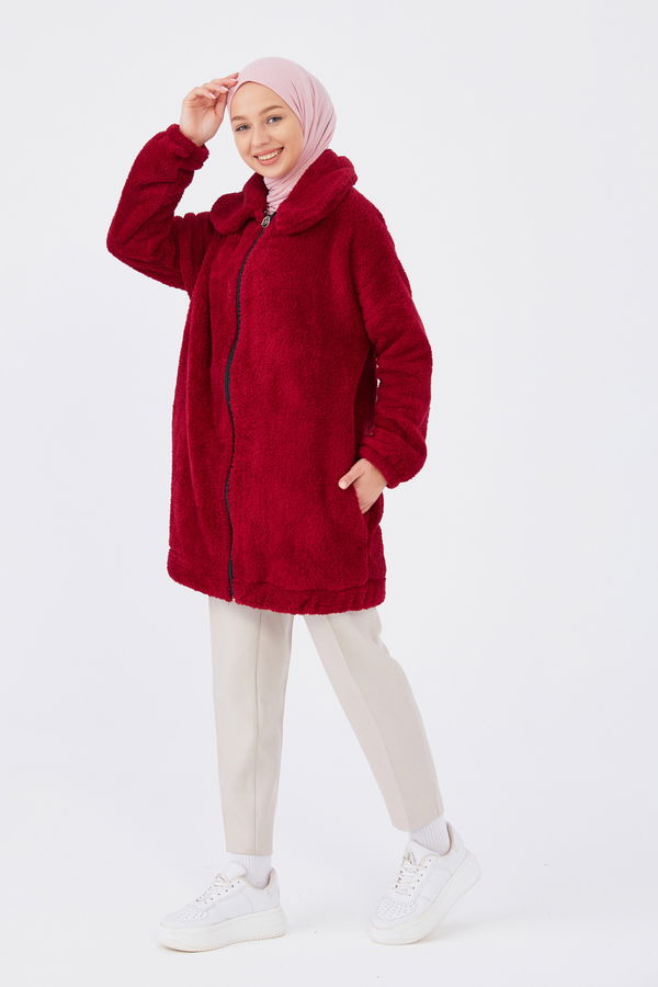 Peluş Mont Bordo - 13009