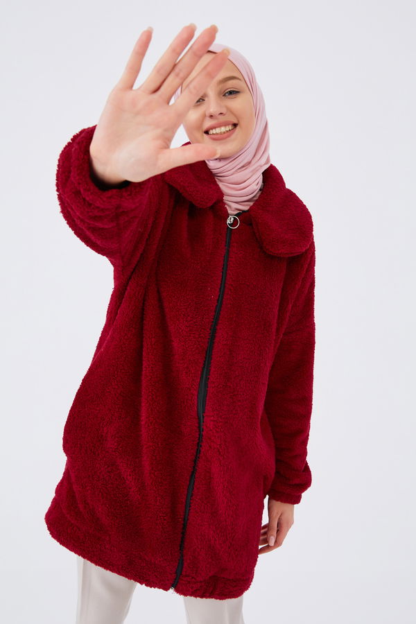 Peluş Mont Bordo - 13009