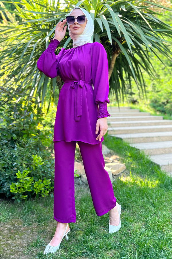 Tunik+Pantolon Mor - 13019