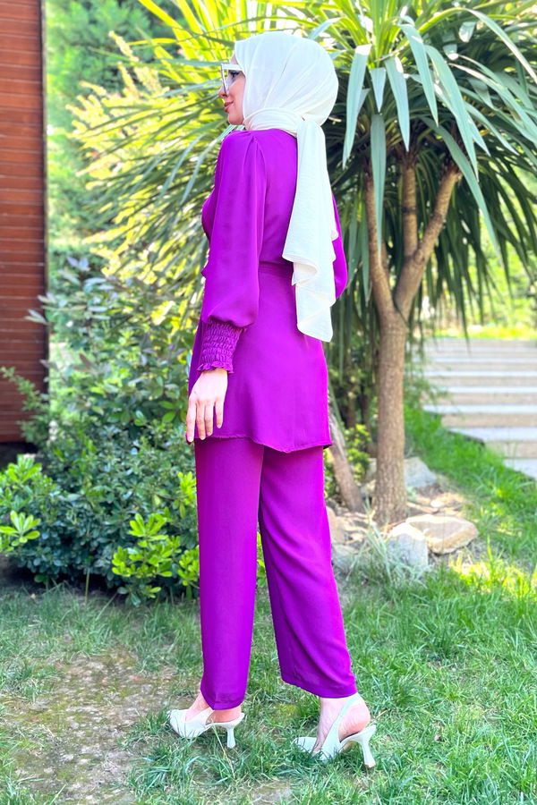 Tunik+Pantolon Mor - 13019