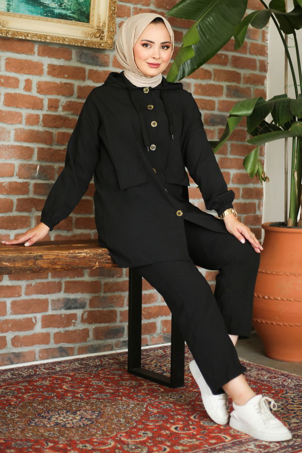 Tunik+Pantolon Siyah - 13020
