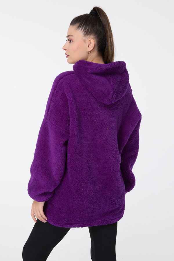 Peluş Sweat Mor - 13049 MOR