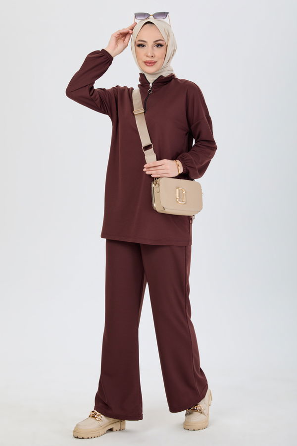 Tunik Pantolon Kahverengi - 13074 KAHVERENGİ