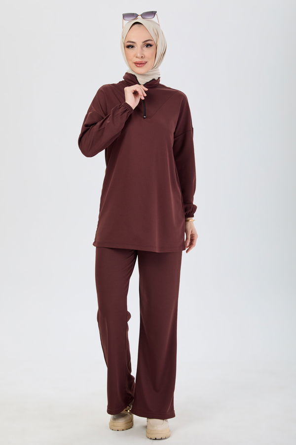 Tunik Pantolon Kahverengi - 13074 KAHVERENGİ