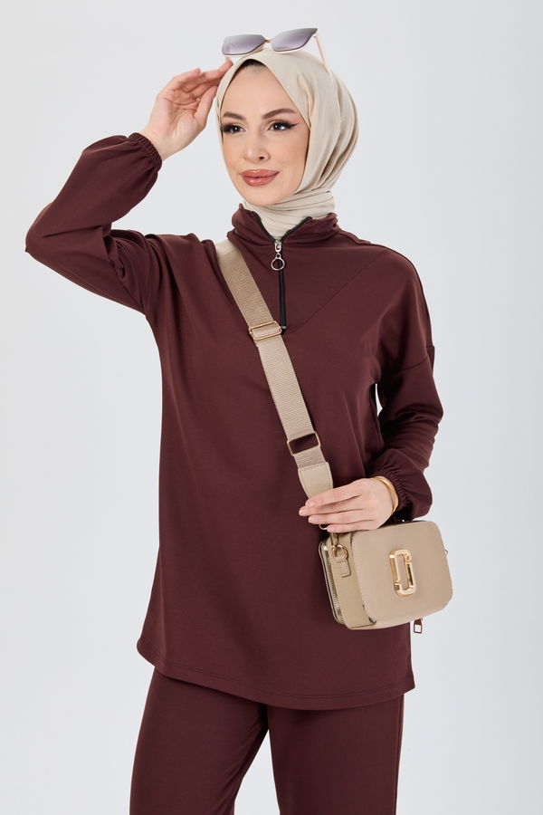 Tunik Pantolon Kahverengi - 13074 KAHVERENGİ