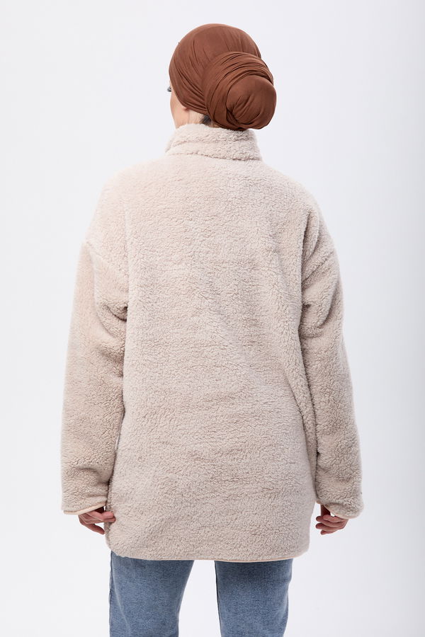 Peluş Sweat Bej - 13083