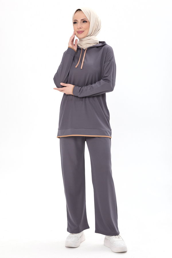 Battal Beden Tunik Pantolon Antrasit - 13098